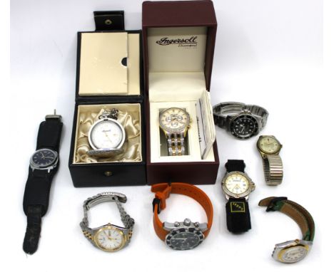 A selection of Watches and a Pocket Watch. To include a Swatch AG 1993 Watch (with broken strap), a Citizen 393236 Quartz Wat