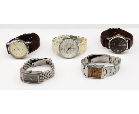 Five Watches. To include three Emporio Armani Watches, a Hugo Boss Watch and a Tommy Hilfiger Watch.  The Emporio Armani Watc