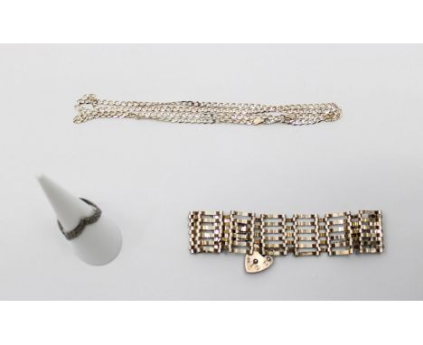 Selection of 9ct Gold & Silver Jewellery. (Rings missing stones). The 9ct Gold Jewellery includes; a 9ct Gold Cross Pendant a