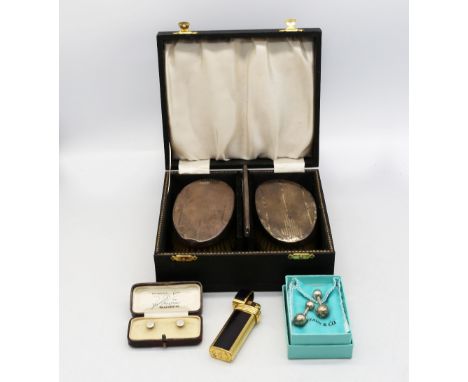 Selection of items.  To include a Set of Tiffany & Co Sterling Silver Globe Cufflinks, a pair of 9ct Gold Mother of Pearl and