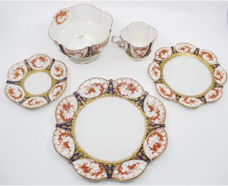 aynsley part tea/ stroke dinner service  9 small plates  1 big plate  7 medium plates  10 small plates  3 tea cups 1 bowl