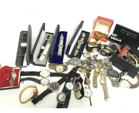 Collection of various vintage mens and womens watches including Sekonda, Rotary etc. postage category C
