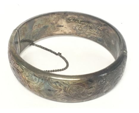 A silver hallmarked bangle, postage category A