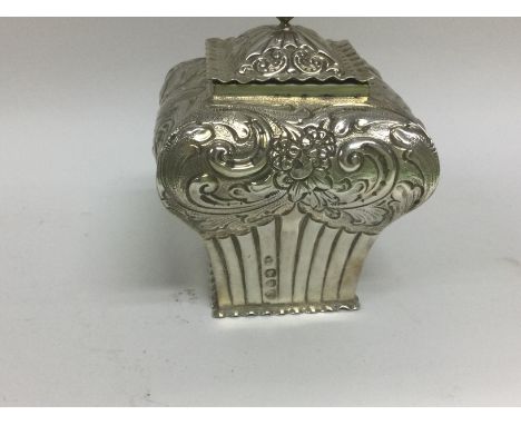 A silver tea caddy London hallmarks 173 grams