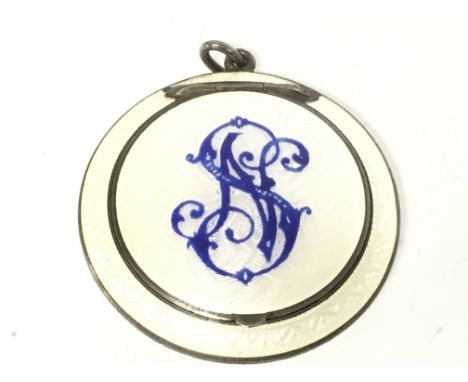 Russian enamel silver gilt compact locket. Postage category A