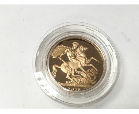 2015 First Edition gold proof sovereign. Postage B