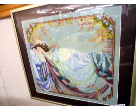 A good framed and glazed tapestry.