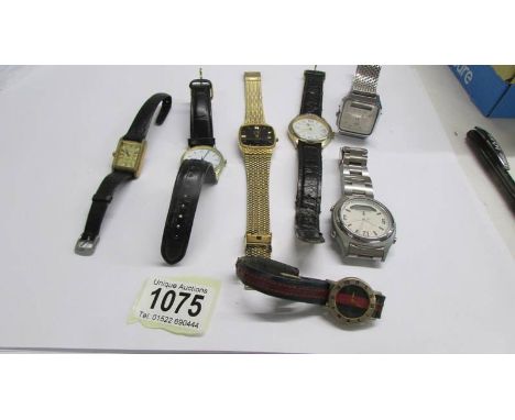 Seven watches including Rotary, Casio, Limit etc.,