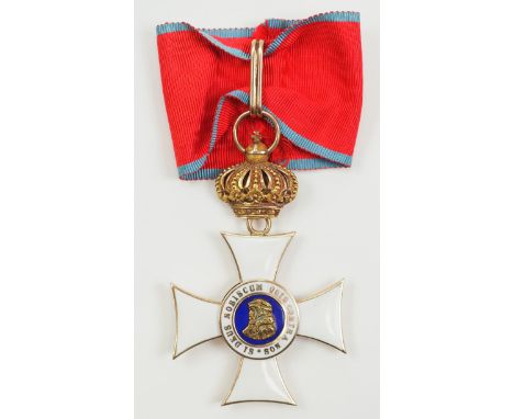 Hessen: Großherzoglicher Orden Philipps des Großmütigen, 2. Modell (1849-1918), Ritterkreuz 1. Klasse mit Krone.Gold, emailli