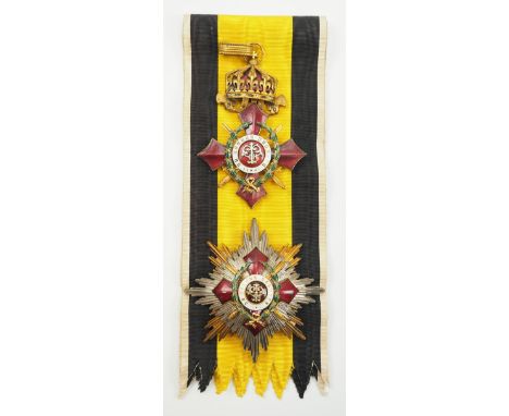 Bulgarien: Militär-Verdienstorden, Großkreuz Satz mit Kriegsdekoration.1.) Kleinod: Vergoldet, teilweise emailliert, mehrteil
