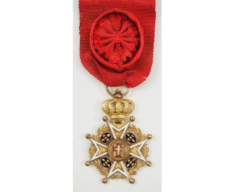 Portugal: Militärischer Orden unseres Herrn Jesus Christus, 2. Modell (1789-1910), Offizierskreuz.Gold, teilweise emailliert,