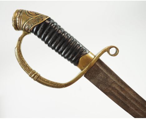 Russland: Offiziers Säbel M1891.Geschwungene, gekehlte Klinge, geätztes Wappen Nikolaus II, an der Wurzel Herstellersignet vo