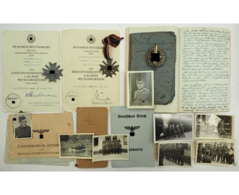 Nachlass eines Oberstabsrichter bzw. Feldkriegsgerichtsrat im Stab der 71. Infanterie-Division.1.) Kriegsverdienstkreuz, 1. K