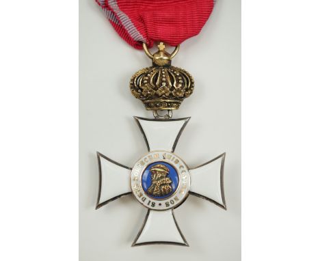 Hessen: Großherzoglicher Orden Philipps des Großmütigen, 2. Modell (1849-1918), Ritterkreuz 2. Klasse mit Krone.Silber, email
