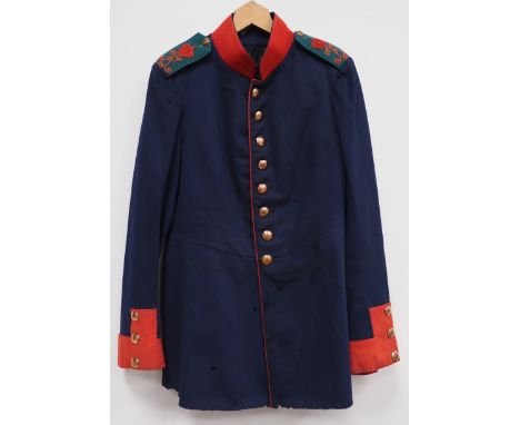 Baden: Waffenrock für Mannschaften der 11. Komp. 6. Badisches Infanterie-Regiment „Kaiser Friedrich III.“ Nr. 114.Dunkelblaue