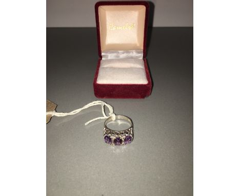 SILVER AMETHYST RING
