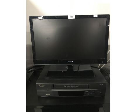 POLAROID 18" TV AND MATSUI VHS PLAYER