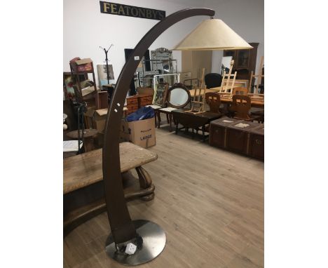 CONTEMPORARY ARCHED STANDARD LAMP WITH BRUSHED STEEL BASE