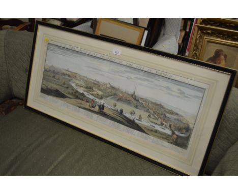 A coloured print depicting the South East Prospect of the City of Norwich