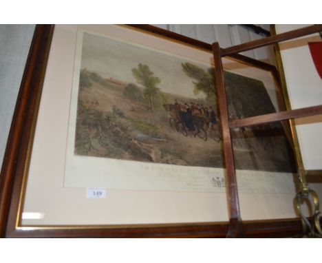 A large coloured print entitled "The Royal Cortege In Windsor Park"