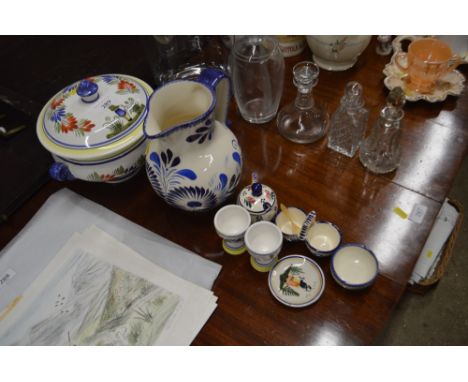Eight various pieces of Quimper pottery