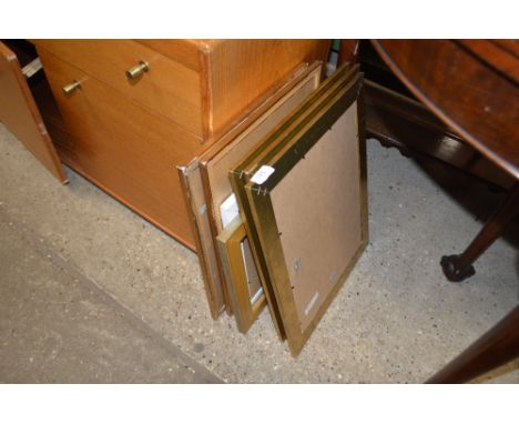 A quantity of various picture frames and two portrait prints 