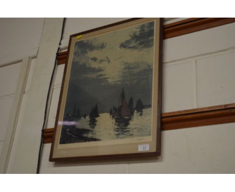 Pierre Tidal, framed lithograph "Paris 1922"