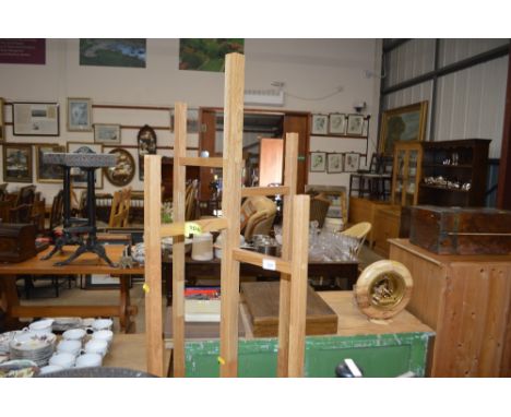A light oak hat and coat stand 