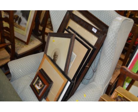 A quantity of various pictures, prints, photographic portrait etc. 