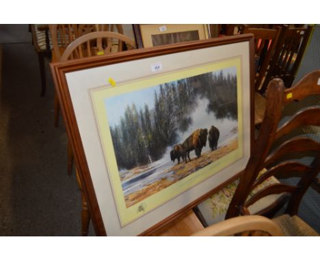 David Shepherd pencil signed limited edition print "The Hot Springs of Yellowstone"