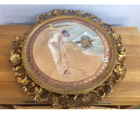 Print, in circular gilt frame