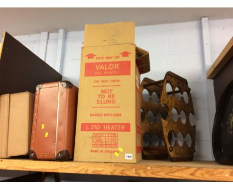 A shelf of assorted to include papier mache tray