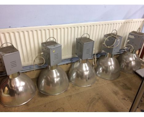 Five industrial light fittings
