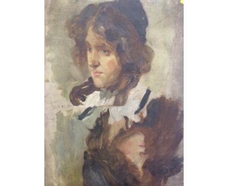 Oil on canvas, portrait, unfinished