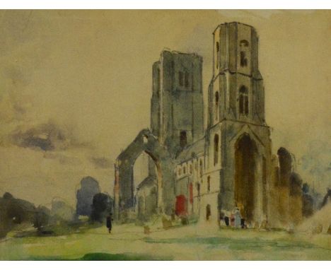 GORDON MITCHELL FORSYTH R.I., A.R.C.A. (1879-1952); watercolour and pencil sketch "Wymondham Abbey 1936", signed in pencil lo