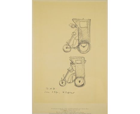 After LAURENCE STEPHEN LOWRY (1887-1976); a limited edition print "Preliminary Studies for the Contraption", published by Ada
