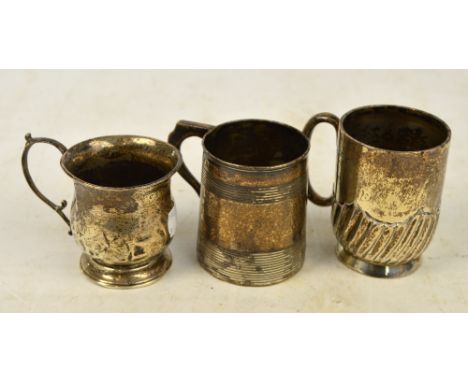 A George III hallmarked silver christening cup, with bands of ribbed decoration, Robert Hennell I and David Hennell II, Londo