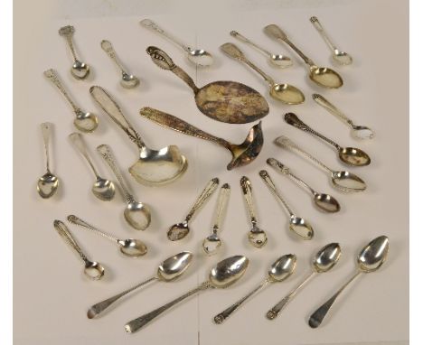 A set of five George III hallmarked silver "Old English" pattern teaspoons, George Burrows I, London 1797, length 11.5cm, ini