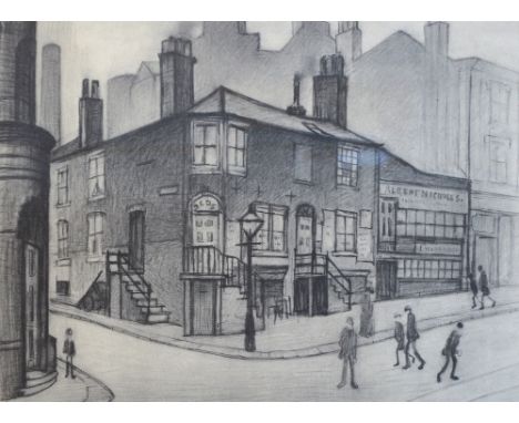 LAURENCE STEPHEN LOWRY (1887-1976); a signed limited edition black and white print, "Great Ancoats Street", signed in pencil 