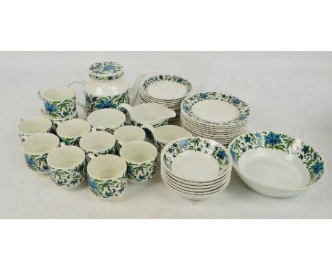 A Midwinter breakfast/tea set in "Spanish Garden" pattern, designed by Jessie Tait from Shapes Designed by the Marquis of Que