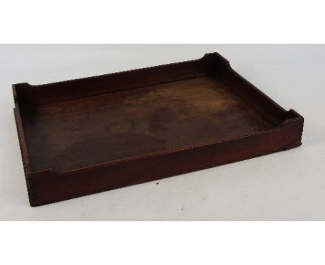 A Georgian mahogany rectangular tray with raised corners, 55cm x 41cm. CONDITION REPORT: The timber is a fairly good quality,