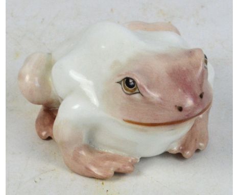 A Royal Worcester "Toad" netsuke, green printed marks to base, date code 1913, length 8cm. CONDITION REPORT: Some crazing but
