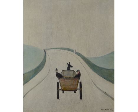 LAURENCE STEPHEN LOWRY (1887-1976); a signed limited edition coloured print "The Cart", signed in pencil lower right, bearing