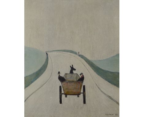 LAURENCE STEPHEN LOWRY (1887-1976); a signed limited edition coloured print "The Cart", signed in pencil lower right, bearing