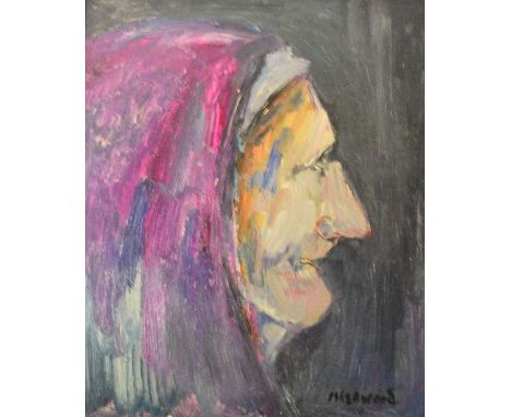 JAMES LAWRENCE ISHERWOOD (1917-1989); oil on board "Mother Lily", signed, inscribed verso, 40 x 30cm, framed. Provenance: In 