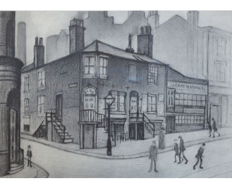 LAURENCE STEPHEN LOWRY (1887-1976); a signed limited edition black and white print, "Great Ancoats Street", signed in pencil 