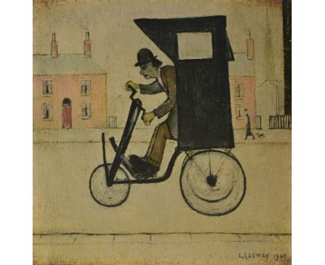 LAURENCE STEPHEN LOWRY (1887-1976); a signed limited edition coloured print "The Contraption", signed in pencil lower right, 