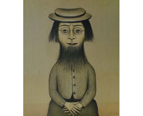 LAURENCE STEPHEN LOWRY (1887-1976); a signed limited edition coloured print "Woman with a Beard", published by Adam Collectio