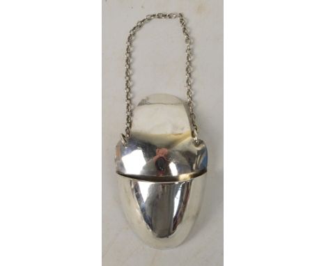 A George V hallmarked silver drop catcher and chain for a decanter, bottle or claret jug, Hammond Turner & Sons, Birmingham 1