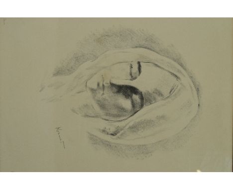 JACOB KRAMER (1892-1962); a signed limited edition black and white lithograph, "Mira", no.9/10 lower right, overall plate siz